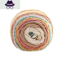 5股段染彩虹棉牛奶棉 手工编织围巾抱枕毯子裙子渐变色毛线 FISH BASKET