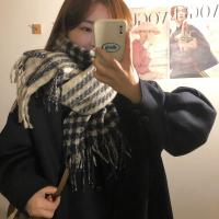 冬季仿围巾女ins韩版复古百搭千鸟格柔软保暖学生披肩情侣潮 FISH BASKET