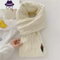 FEY TIY 韩国复古刺绣针织毛线围巾2021冬新款保暖加厚围脖学生女 FISH BASKET