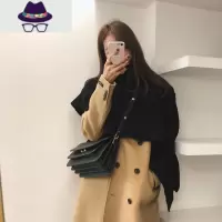 高领不规则套头毛衣斗篷披肩女秋冬外塔黑色披风毛线针织围巾围脖 FISH BASKET