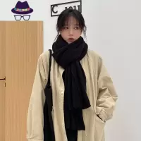 黑色围巾女冬季可爱少女2021新款韩版学生保暖毛线围脖日系秋冬 FISH BASKET