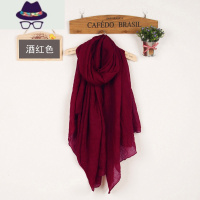 2021新款韩版纯色棉麻围巾女春秋冬季百搭薄款丝巾男保暖纱巾披肩 FISH BASKET