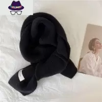 小围巾女秋冬季百搭韩版加厚护颈保暖毛线针织纯色短款围脖两用潮 FISH BASKET