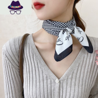 丝巾小方巾女韩版百搭时尚职业领巾春秋妈妈丝巾发带围巾护颈围脖 FISH BASKET
