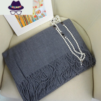 秋冬青海西藏旅游两用大披肩冬天复古酒红黑色保暖加厚百搭围巾女 FISH BASKET