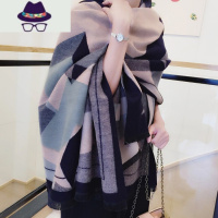 []围巾女秋冬新款外搭两用百搭超大披肩时尚披风斗篷潮 FISH BASKET