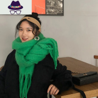 围巾女冬季韩版百搭学生软妹流苏针织长款加厚秋冬日系毛线围脖冬 FISH BASKET
