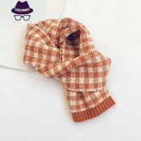 韩国儿童围巾秋冬季男童女童婴儿宝宝保暖针织格子毛线围脖韩版潮 FISH BASKET