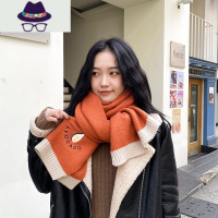 牛油果围巾女冬季经典针织韩版百搭加厚长款学生保暖毛线秋冬围脖 FISH BASKET