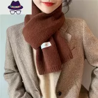 围巾韩版女冬季ins少女可爱百搭纯色毛线针织护颈小围脖男情侣款 FISH BASKET