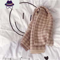 小孩围脖女童围巾秋冬针织保暖百搭儿童格子幼童宝宝冬季韩版男童 FISH BASKET