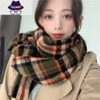 恋珂色/英伦风复古格子仿围巾女冬季保暖百搭柔软两用围脖潮 FISH BASKET