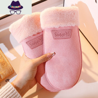 包指手套女毛绒加厚保暖防风防寒挂脖麂皮绒加绒雪地甜美户外冬天 FISH BASKET