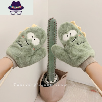 可爱挂脖连指手套女冬天韩版ins加绒加厚保暖防寒户外骑行手套潮 FISH BASKET