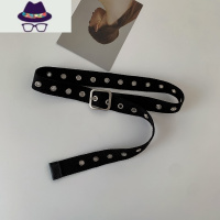 帆布腰带女男裤带新款黑色时尚装饰配chic皮带女牛仔裤百搭ins风 FISH BASKET