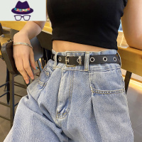 免打孔蝴蝶挂坠腰带女实用潮朋克风皮带女士简约百搭装饰牛仔裤带 FISH BASKET