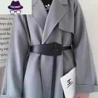 宽腰带女黑色装饰配裙子西装毛衣收腰皮带大衣百搭腰封外搭打结潮 FISH BASKET