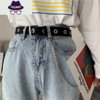 朋克风全孔装饰腰带时尚百搭韩版潮流皮带女免打孔裤腰带链条ins FISH BASKET