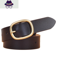 铜扣女士皮带百搭裤腰带牛仔裤装饰黑色复古裤带纯免打孔 FISH BASKET