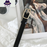 皮带女ins风 夏季韩版简约配西装大衣牛仔裤黑色学生潮流装饰腰带 FISH BASKET