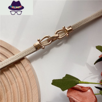 细腰带女装饰腰封配裙子卡扣复古皮质松紧弹力皮带百搭束腰黑色 FISH BASKET