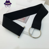 腰带黑色腰封女士韩版简约松紧弹力皮带宽版收腰配裙子风衣大衣潮 FISH BASKET