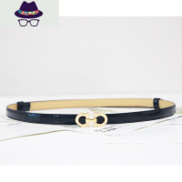 腰带女细装饰连衣裙简约时尚百搭配裙子夏韩版小皮带细收腰对扣带 FISH BASKET