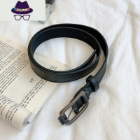 方扣女士软皮带女简约百搭ins风复古时尚裤带男韩版学生腰带潮 FISH BASKET