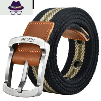 男女士皮带针扣帆布腰带休闲工装裤带韩版潮男学生青年军训户外 FISH BASKET