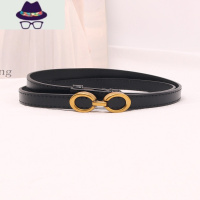 细腰带女装饰西装毛衣配连衣裙子时尚百搭收腰夏季小皮带黑色 FISH BASKET