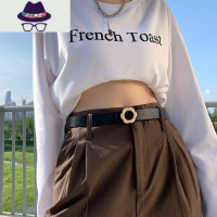 复古细窄黑色女士皮带花朵百搭装饰宽牛仔裤腰带夏季裤带ins风潮 FISH BASKET