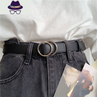 无孔皮带女韩国新款免打孔腰带复古ins风简约百搭牛仔裤带学生潮 FISH BASKET