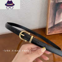 韩国复古小细皮带女黑色时尚简约百搭牛仔裤腰带装饰ins风潮夏季 FISH BASKET