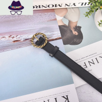 女士皮带ins风简约百搭时尚韩国黑色装饰休闲牛仔裤带裤腰带女 FISH BASKET