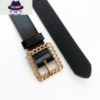 ins个性链条方扣皮带~配牛仔裤西装女韩国简约百搭外搭束腰封潮款 FISH BASKET腰带