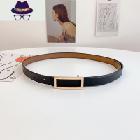 皮带女细 百搭学黑色简约配大衣连衣裙收腰腰带女装饰腰饰 FISH BASKET