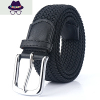 针扣弹力编织松紧腰带男士女式皮带帆布皮带裤带裤腰带舒适运动 FISH BASKET