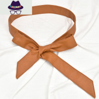 新品秋季女士长款打结百搭连衣裙风衣外套时尚装饰气质PU软皮腰带 FISH BASKET