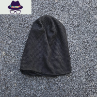 网红炸街毛线帽秋冬包头帽薄款堆堆帽日系暗黑禁欲系头巾针织帽男 FISH BASKET帽子