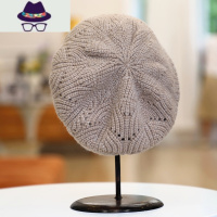 英伦复古贝雷帽子女春秋冬天针织毛线帽文艺画家帽韩版百搭保暖潮 FISH BASKET