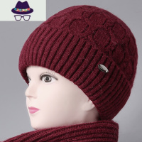 冬天中老年人帽子女奶奶毛线帽老太太加绒保暖帽妈妈老人棉帽 FISH BASKET