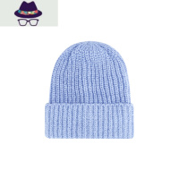 月球上的人 秋冬韩版原创毛线帽女纯色百搭大头围冷帽毛线帽子男 FISH BASKET