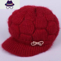 ]冬季加绒加厚帽子女老人帽百搭针织毛线帽中老年妈妈帽 FISH BASKET