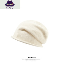 帽控 秋冬百搭洋气包头堆堆帽女针织毛线帽子套头保暖冷帽潮 FISH BASKET