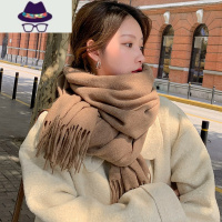 围巾女冬季韩版百搭仿纯色加厚保暖学生情侣围脖秋冬超大披肩 FISH BASKET
