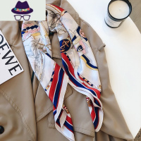 春秋季韩国小丝巾方巾女装饰领巾百搭围巾头巾发带夏季洋气冬季 FISH BASKET