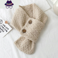 可爱少女薄款针织围巾日系小清新学生短款装饰围脖韩版百搭秋冬季 FISH BASKET