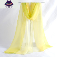 韩版小丝巾女春秋冬季保暖百搭渐变围巾长款乔其纱巾形体模特走秀 FISH BASKET