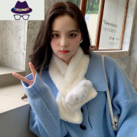 2021新款秋冬季可爱百搭卡通玉桂狗保暖短款围巾围脖学生女韩版 FISH BASKET