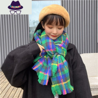超保暖韩版加厚格子围巾女冬季百搭长款披肩两用复古风学生围脖潮 FISH BASKET